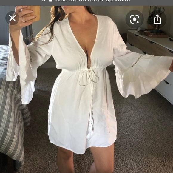 Blue Island Beach Cover Up Large Nwot 